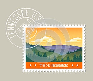 Illustration of smoky mountains, Tennessee