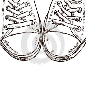 Illustration of sneakers - hand drawn style