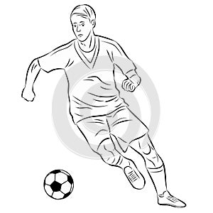 illustration of soccer player, vector drawing