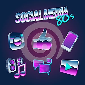 Illustration of social media icons set