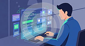 Software Developer Working on Code