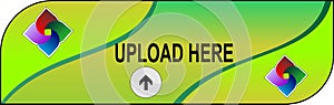 Illustration of solution upload here symbol with web button design