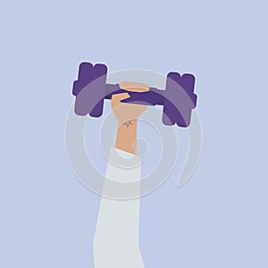 Illustration of someone lifting a dumbbell