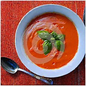 Illustration of a soup of tomatoes