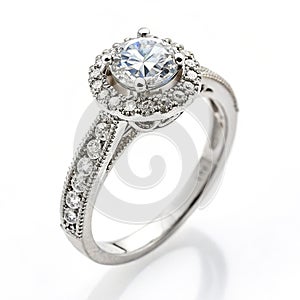 Engagement ring illustration isolated on white photo