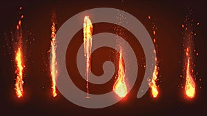 An illustration of a sparks fire set, a sparkler, a petard weld, or a firework flare set on a black or transparent