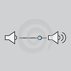 Illustration of speaker audio adjustment isolate on grey background