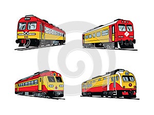 Illustration of Speeding Train in Rail Adventure