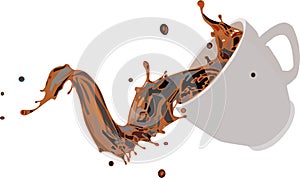 Illustration of spilling a cup of coffee