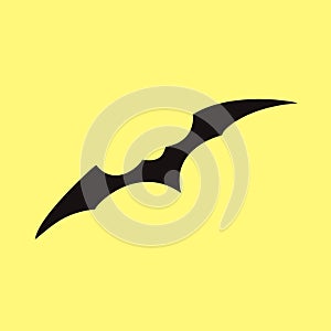 Illustration of spooky bat on yellow background