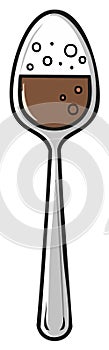 Illustration of a spoon filled with coffee or chocolate, perfect for culinary designs