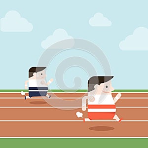 Illustration of sport persons are running in racetrack