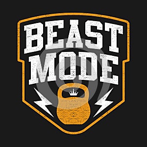 Illustration Sport Theme With Text BEAST MODE photo