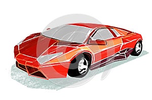 Illustration of sports car on white