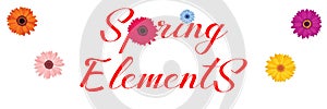 Illustration of ` spring elements ` calligraphy.