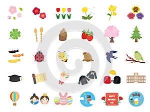 Spring icon set