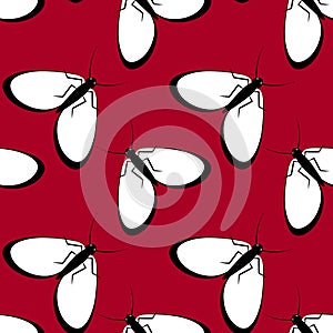 Illustration on a square background - stylized moths - graphics. Summer, insects, unbearable ease of life