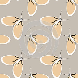 Illustration on a square background - stylized moths - graphics. Summer, insects, unbearable ease of life