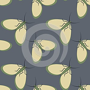 Illustration on a square background - stylized moths - graphics. Summer, insects, unbearable ease of life