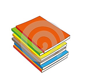 illustration of a stack of colorful books, vector illustration