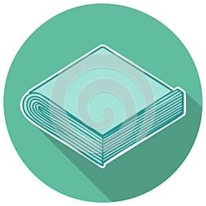 Illustration of a Stack of Paper or Pages Inside a Green Circle