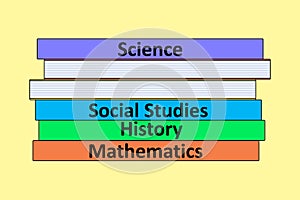 School - Stack of Subject Textbooks