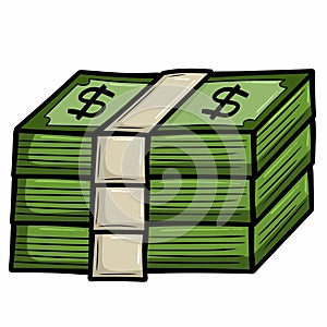 Illustration of stacks of money isolated