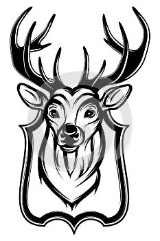 Illustration of a stag's head as a trophy