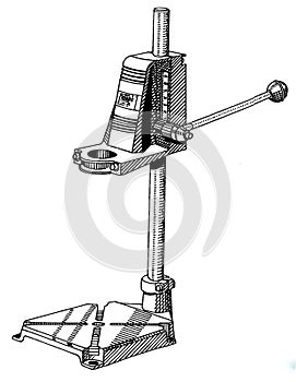 Illustration of a stand for drilling machine