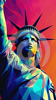 Illustration of Statue of Liberty, New York, Generative AI