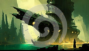 Illustration of Steampunk City