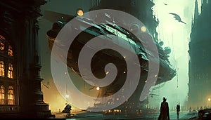 Illustration of Steampunk City