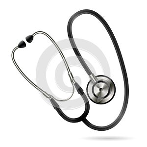 Illustration of stethoscope. Vector web icon