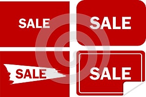 Illustration of stickers with the inscription sale on a white background.