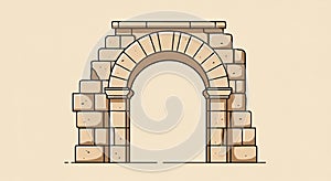Illustration of a stone archway constructed with rectangular and