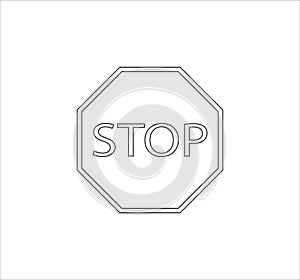 Illustration of a stop traffic sign icon isolated on a white background