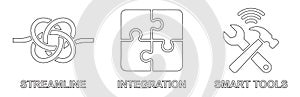 Illustration of Streamlining, Integration, and Smart Tools
