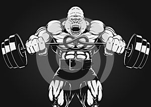 Illustration of the strong gorilla