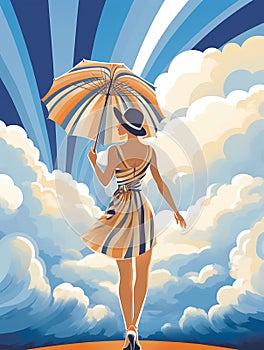 Illustration in the style of a fashion magazine cover