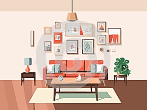 Illustration of Stylish Harmony - Living Room Furniture Ensemble