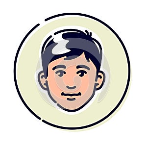 Illustration of a stylish young man. Vector. Avatar of a man for profile. Mascot for companies. The image of a client for a mens h