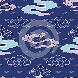 Illustration of stylized, abstract clouds