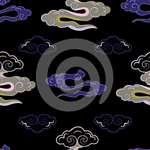 Illustration of stylized, abstract clouds