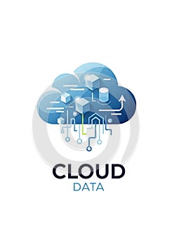 Illustration of a stylized blue cloud symbolizing cloud computing