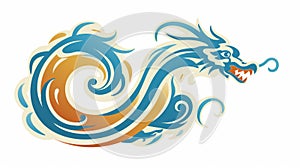 Illustration of stylized dragon. Happy Chinese New Year 2024. Symbol of New Year according to eastern calendar.