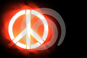 Illustration stylized peace symbol on black background