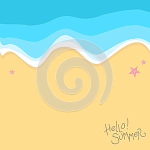Illustration of summer beach view from above