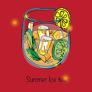 Illustration of summer drink.