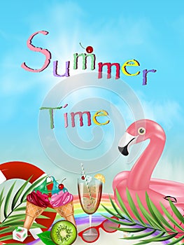 Illustration of Summer time poster.