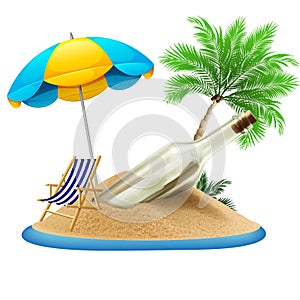Illustration of summer and vacation logo